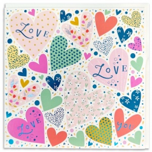Colourful Hearts Greeting Card