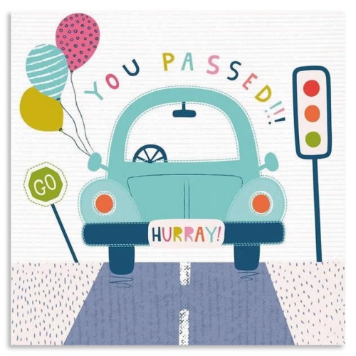 Biglietto Auguri UK Greetings – Passato Esame Patente, Design Specchio Segnale, 15,9x15,9 Cm - 4